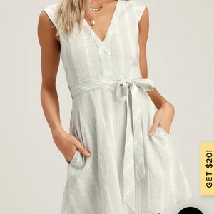 NWT Grey Striped Sleeveless Dress
